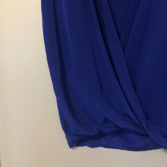 Beautiful Royal Blue Silk Blouse - Picture 4 of 5